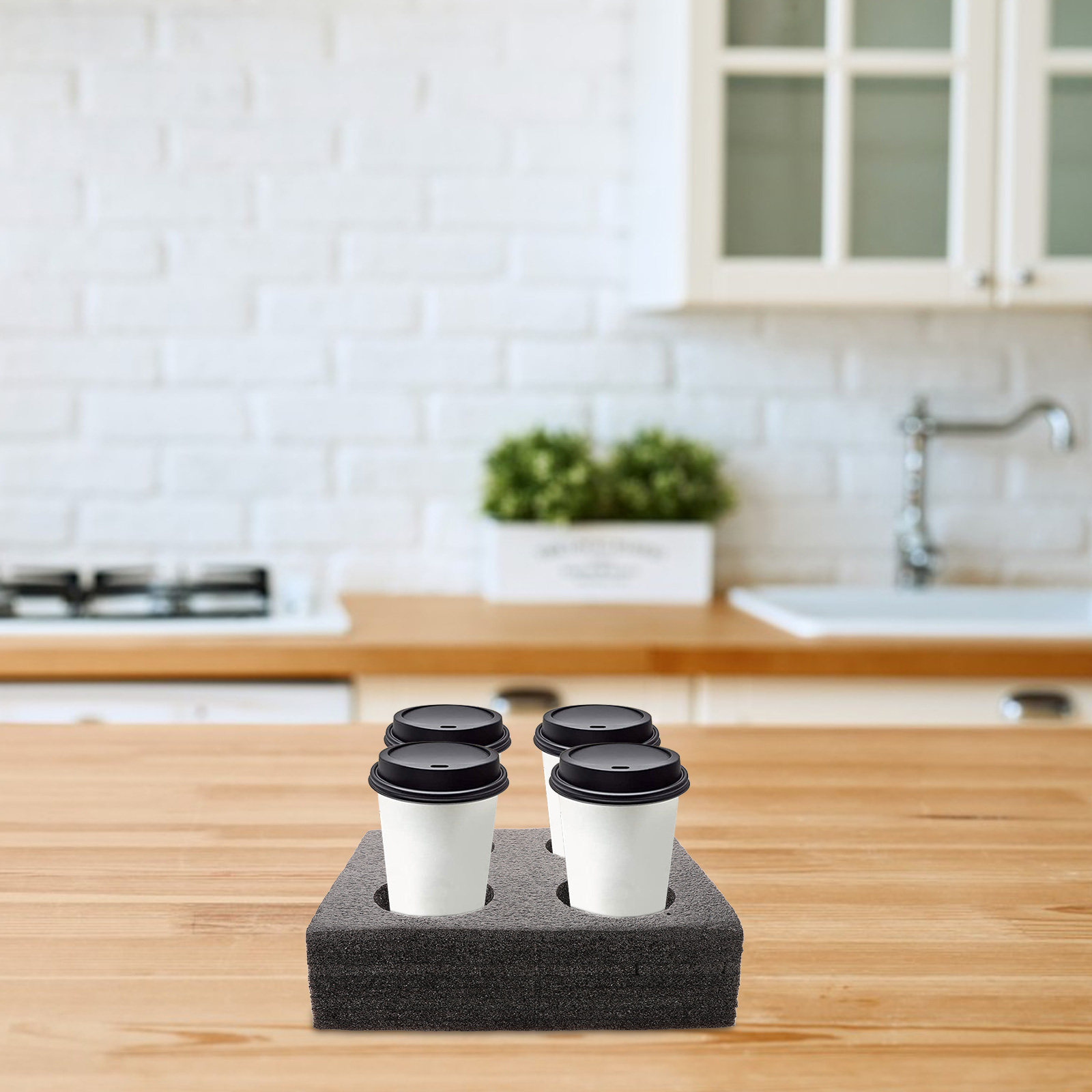 Coffee Tea Holder - 4杯用マルチホールカップキャリアトレイ、テイクアウトドリンクキャリア、コーヒーカップホルダー、ミルクティーパッキングホルダー、ドリンクテイクアウト用