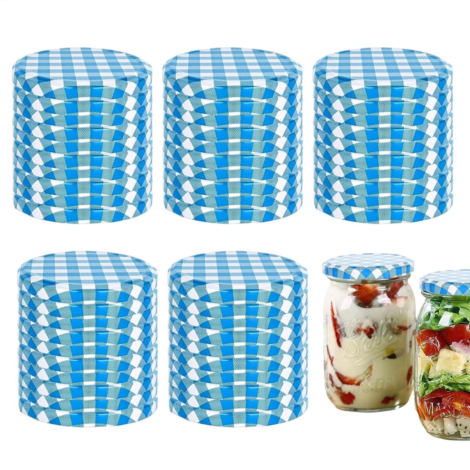 Coffee Tea Jars - 缶詰瓶の蓋 50個入り 漏れ防止 再利用可能な金属カバー 85mm 漏れ防止交換キャップ