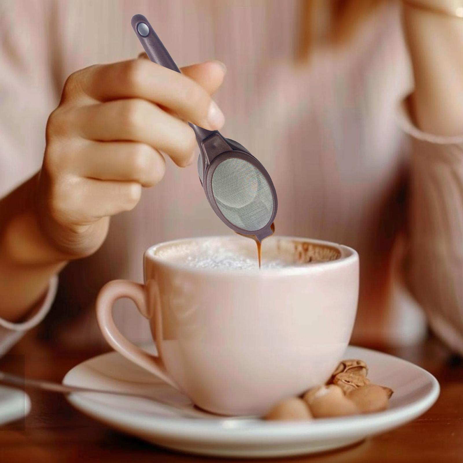Coffee Tea Leaf - コーヒーストレーナー、ティーストレーナー、スプーン、ティーインフューザー、再利用可能なルーズリーフストレーナーバッグ、ポータブルメッシュティーフィルター、コーヒーと紅茶用ツール