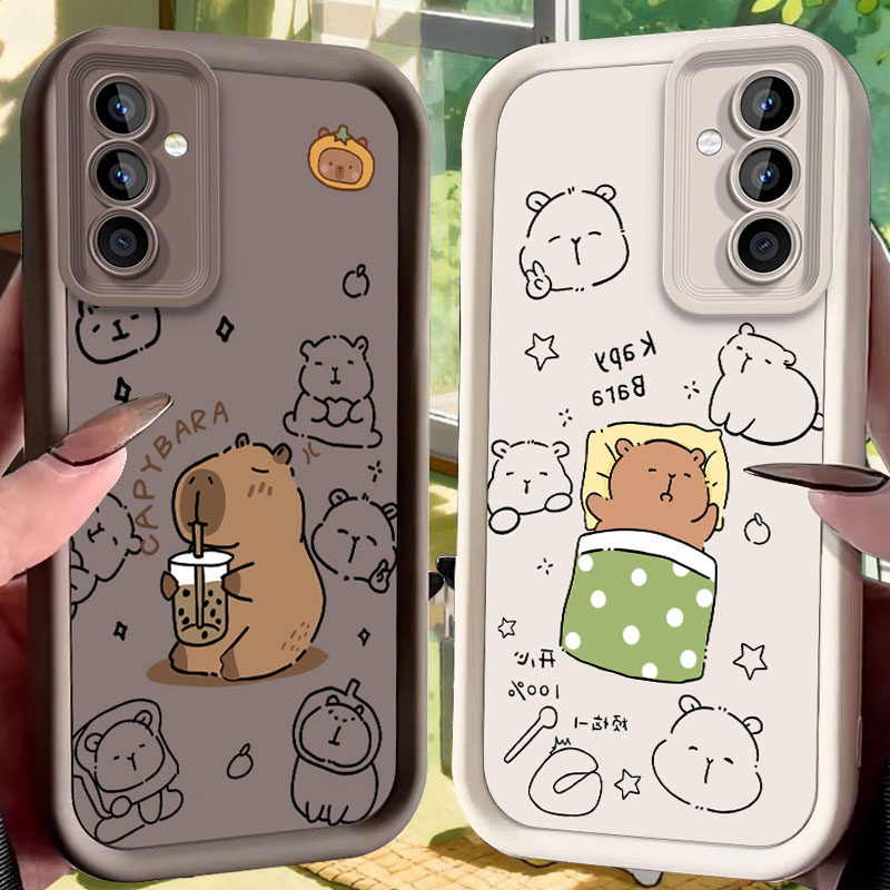 Coffee Plus Tea - カピバラがバブルティーを飲むデザインのSamsung Galaxy S26 S25 Edge S24