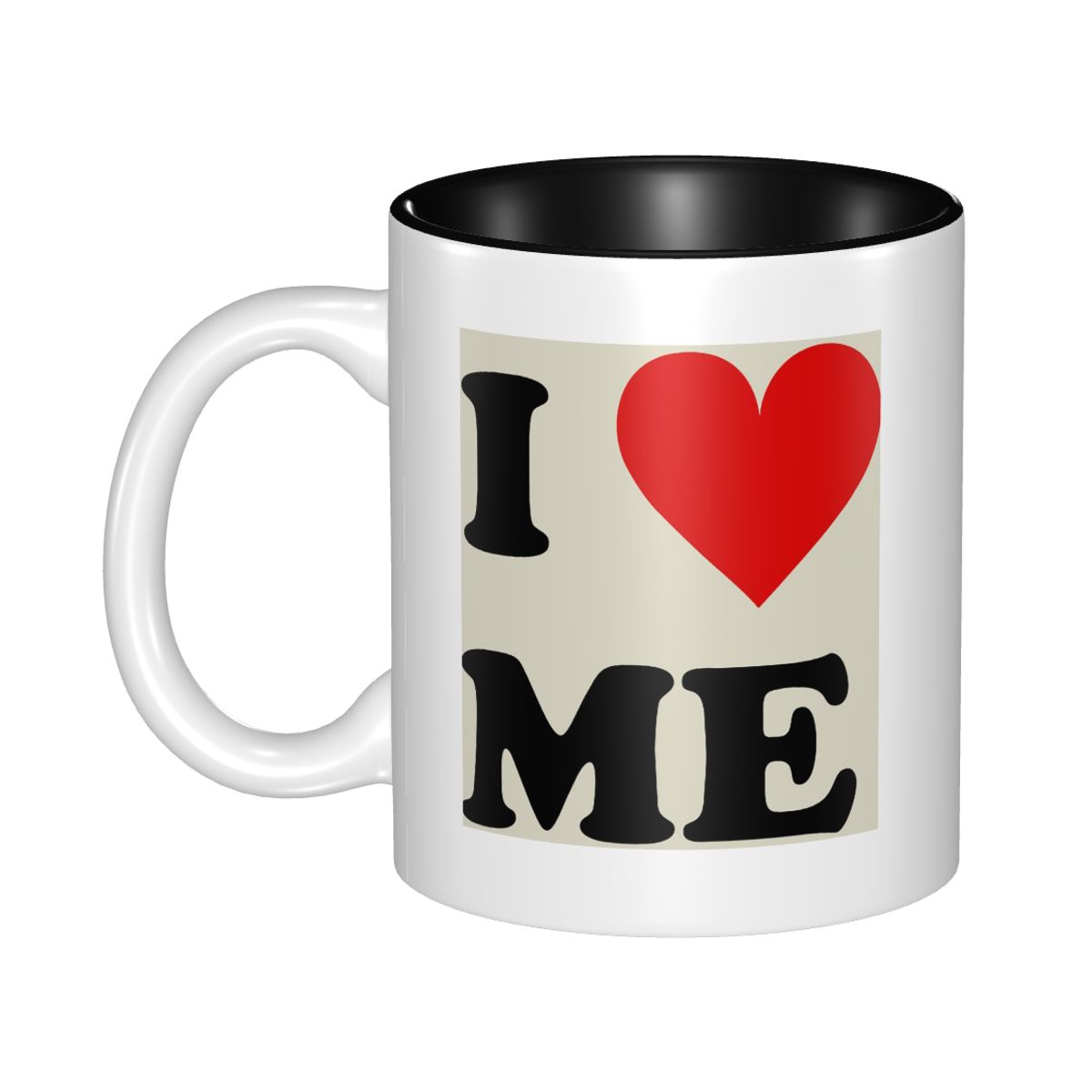Coffee Tea Me - I Love Me ハートマグ 面白いセラミックコーヒーカップ ティーカップ