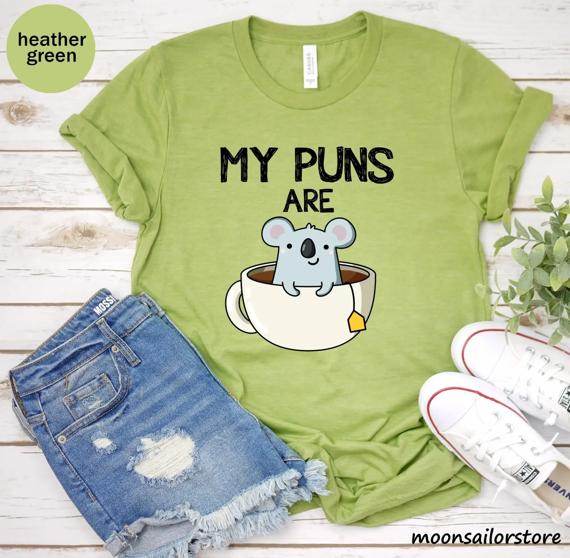Coffee Tea Joke - 私のダジャレはコアラティー Tシャツ ジョークダジャレ品質愛好家のためのコーヒー お父さんへ