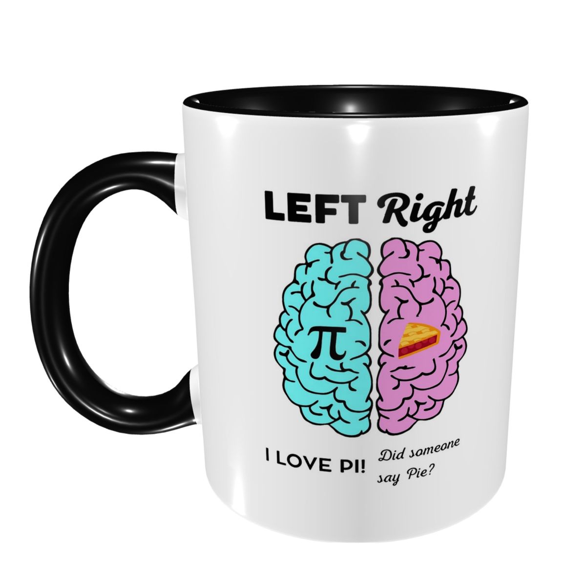 Coffee Tea Joke - 左脳・右脳半球パイパイ数学ジョークマグ面白いセラミックコーヒーカップティーカップミルクカップドリンクウェア友達へのギフト