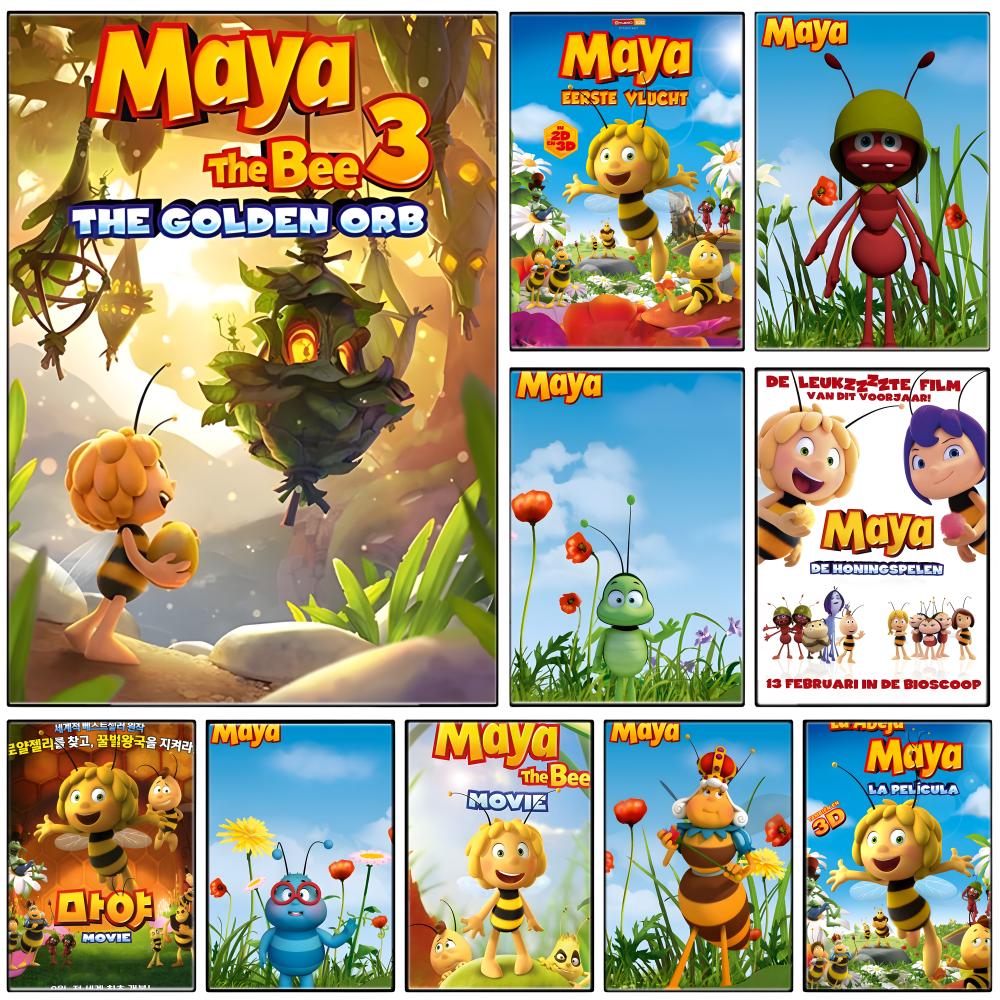 Maya Coffee & Tea Ulasan - アニメ M-マヤ・ザ・ビー ポスター 自己粘着アート 防水紙ステッカー コーヒーハウス