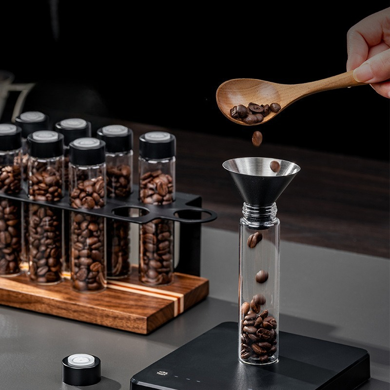 JUSTINLAU ガラス製コーヒー豆保存容器 気密1方向バ - Coffee Tea Jars のレビューと価格