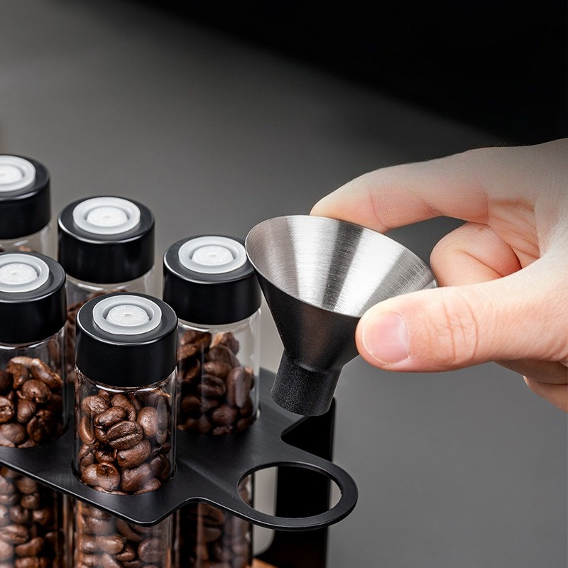JUSTINLAU ガラス製コーヒー豆保存容器 気密1方向バ - Coffee Tea Jars のレビューと価格