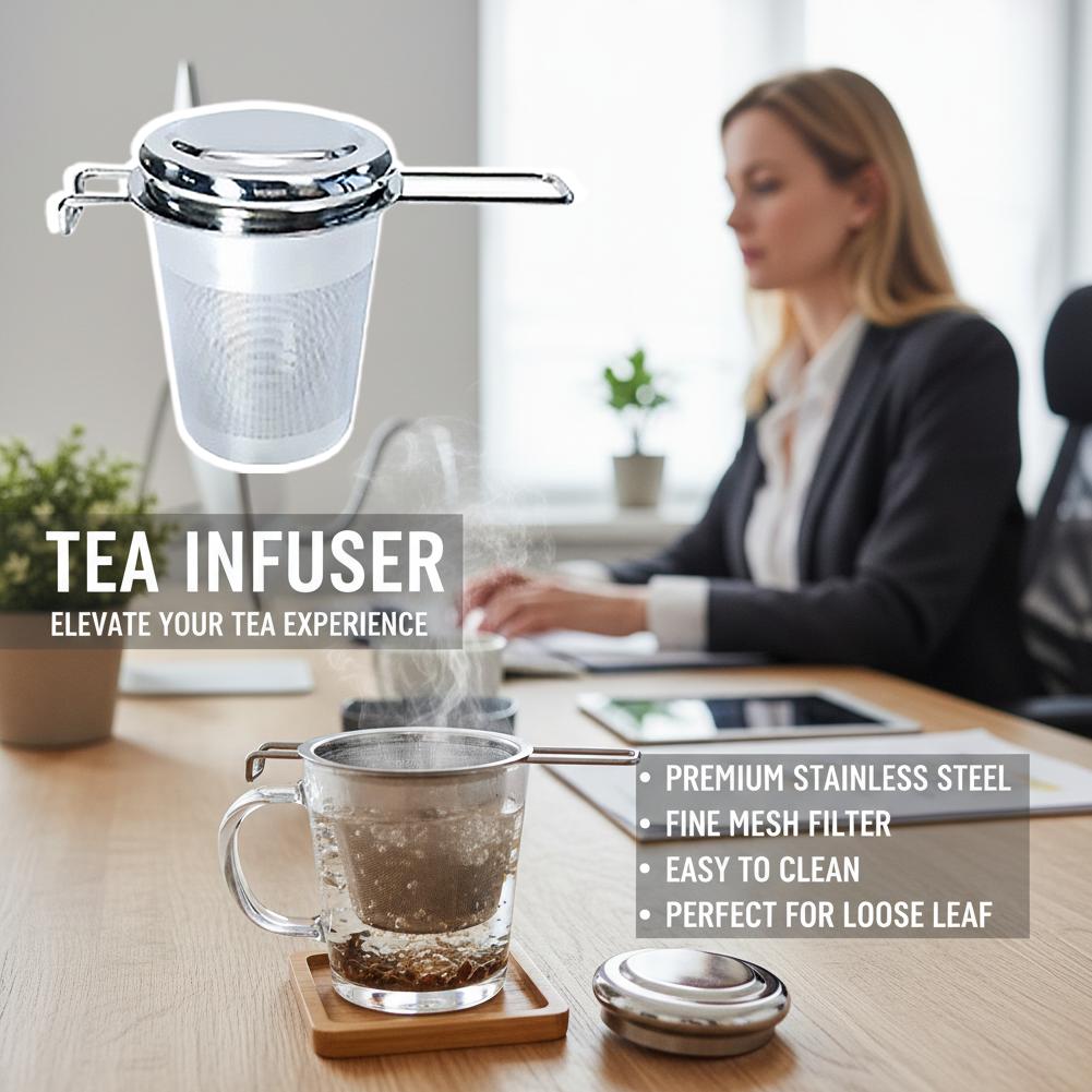 1pc ルーズリーフティーインフューザーステンレス鋼ダブルハ - Coffee Tea Leaf のレビューと価格