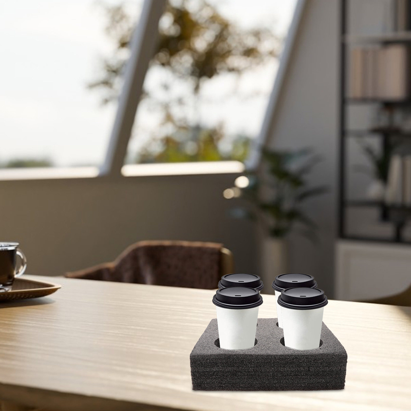 4杯用マルチホールカップキャリアトレイ、テイクアウトドリンク - Coffee Tea Holder のレビューと価格