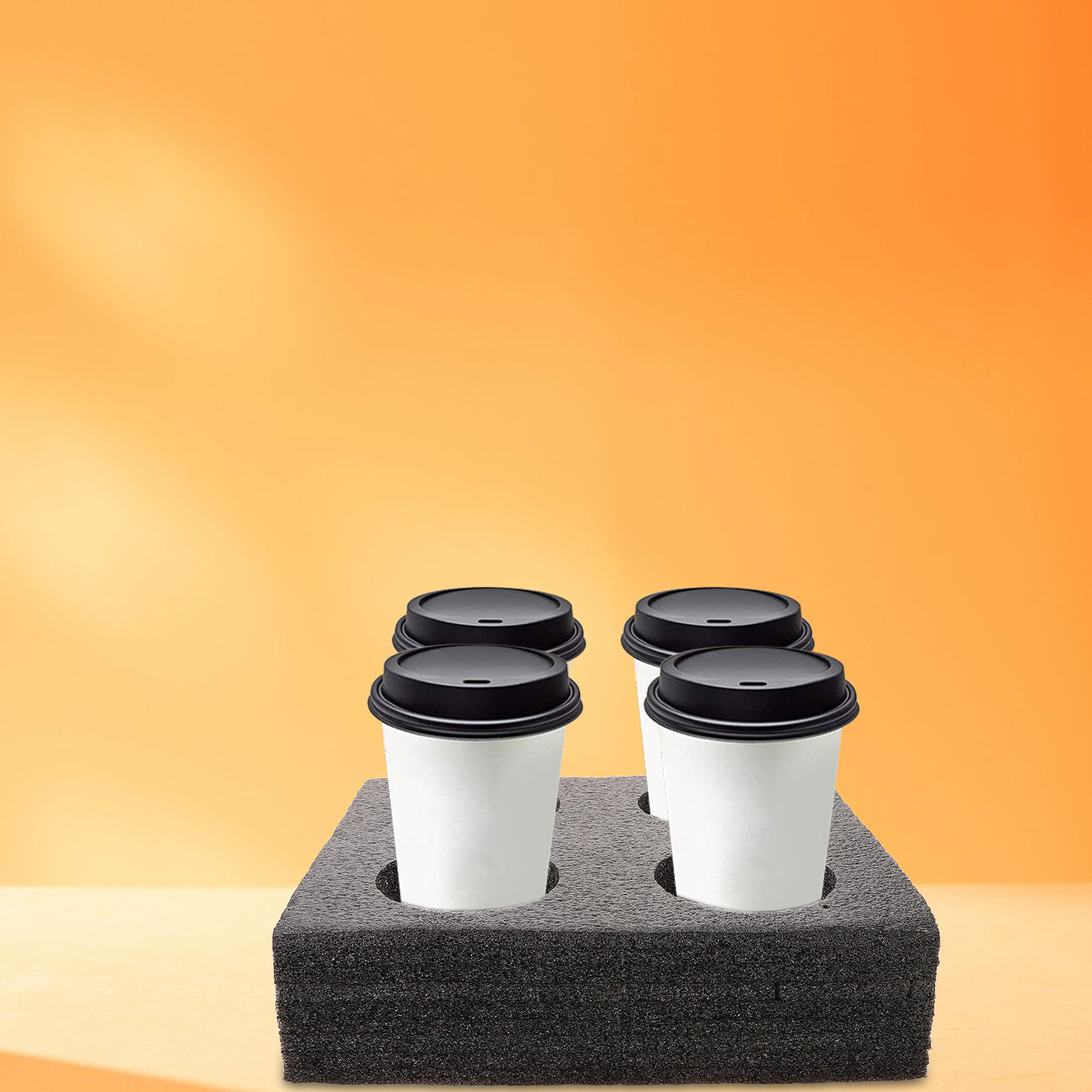 4杯用マルチホールカップキャリアトレイ、テイクアウトドリンク - Coffee Tea Holder のレビューと価格