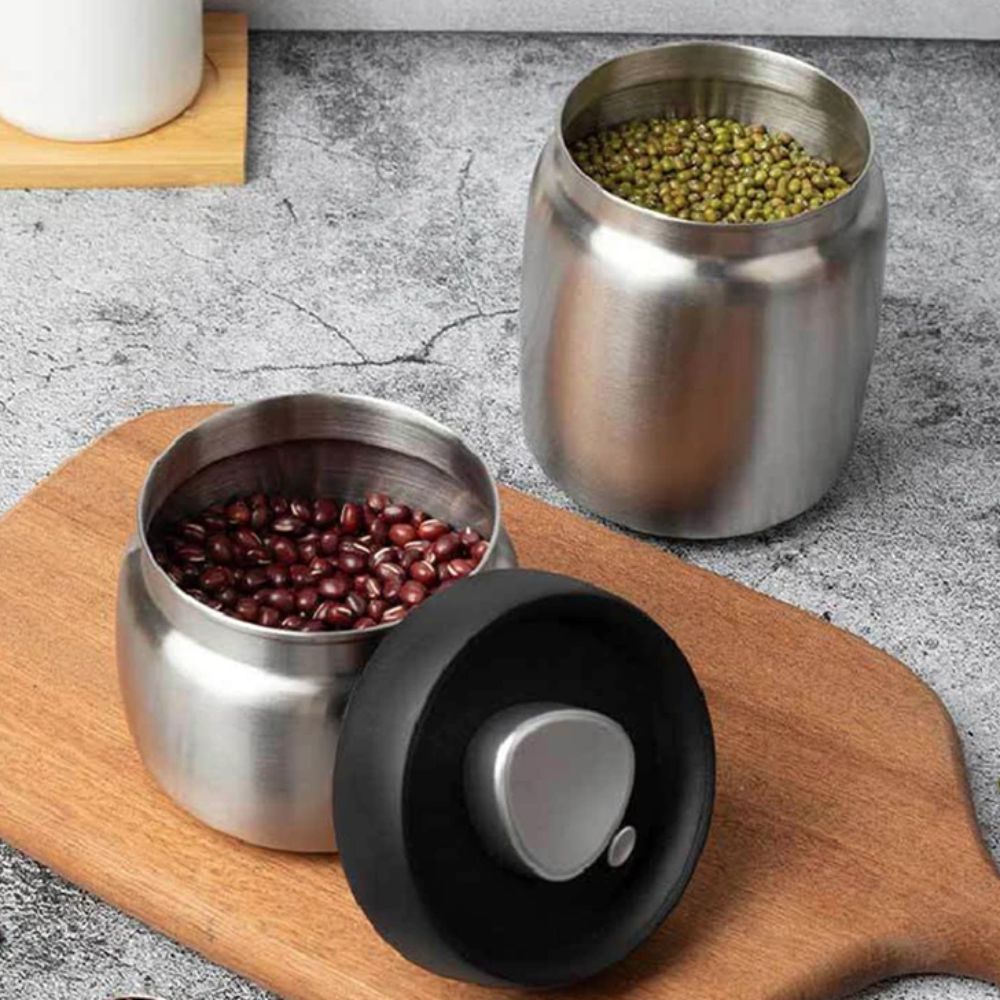 304ステンレス製コーヒー豆真空密封容器、鮮度保持、防湿茶葉 - Coffee Tea Exchange のレビューと価格