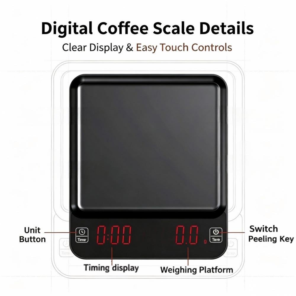 3kg/0.1g高精度デジタルコーヒースケール、LEDポータ - Coffee & Tea Collective のレビューと価格