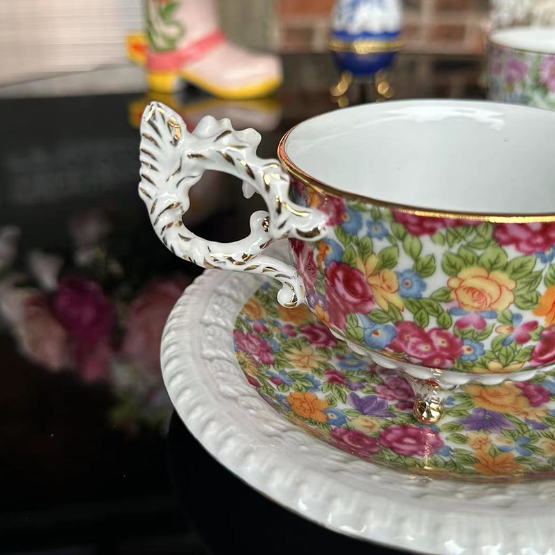コーヒーカップ、プレート、ヨーロピアンスタイルの4本脚金メッ - Coffee Tea English のレビューと価格