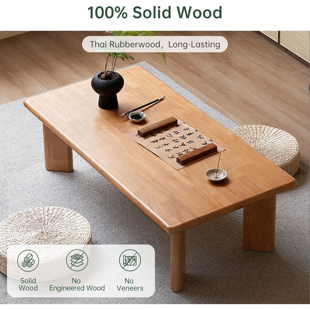 和風無垢材畳コーヒーテーブル、長さ47cm、コンパクトな木製 - Coffee Or Tea Please のレビューと価格