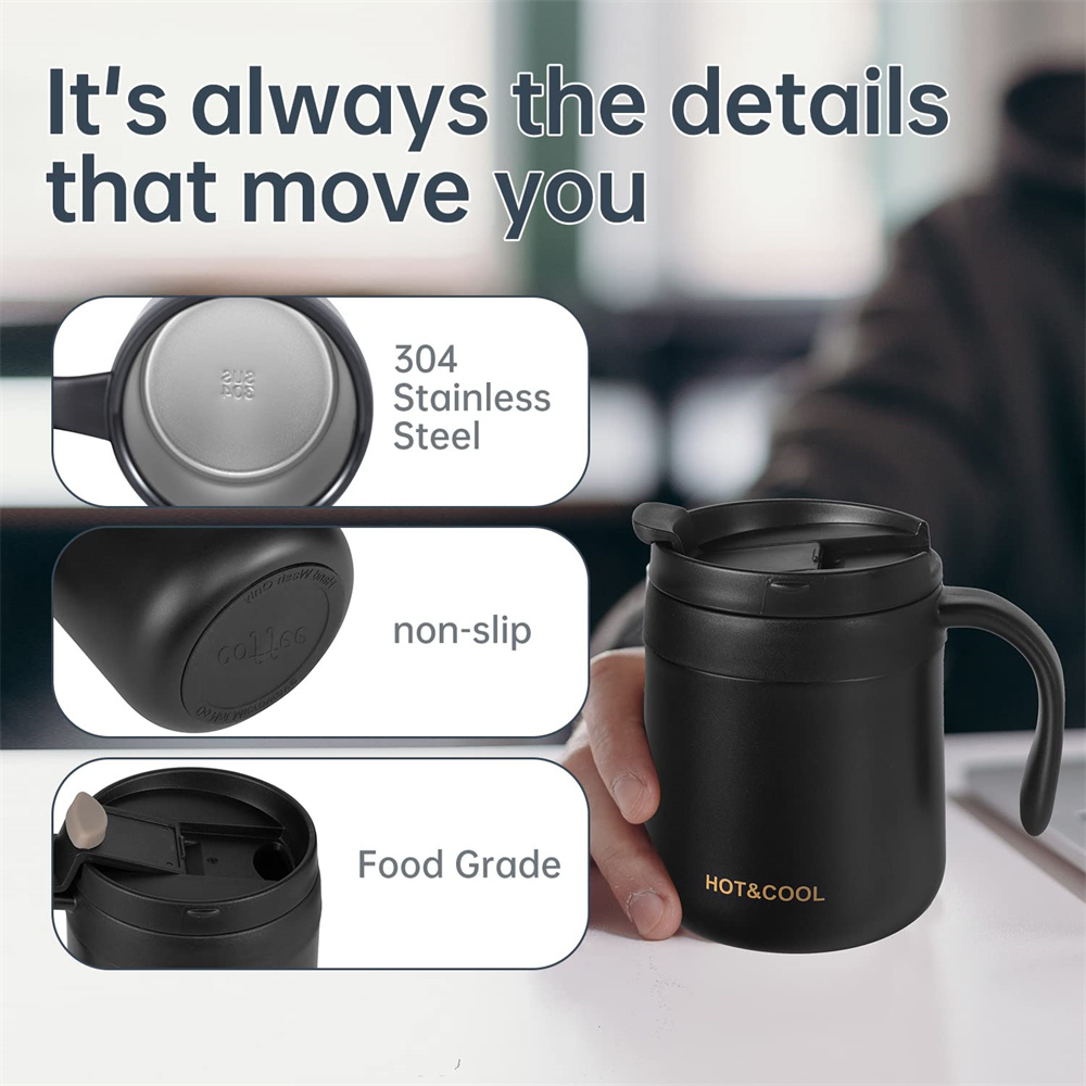 350/500 ミリリットル断熱コーヒーマグハンドル付きステ - Coffee Tea Exchange のレビューと価格
