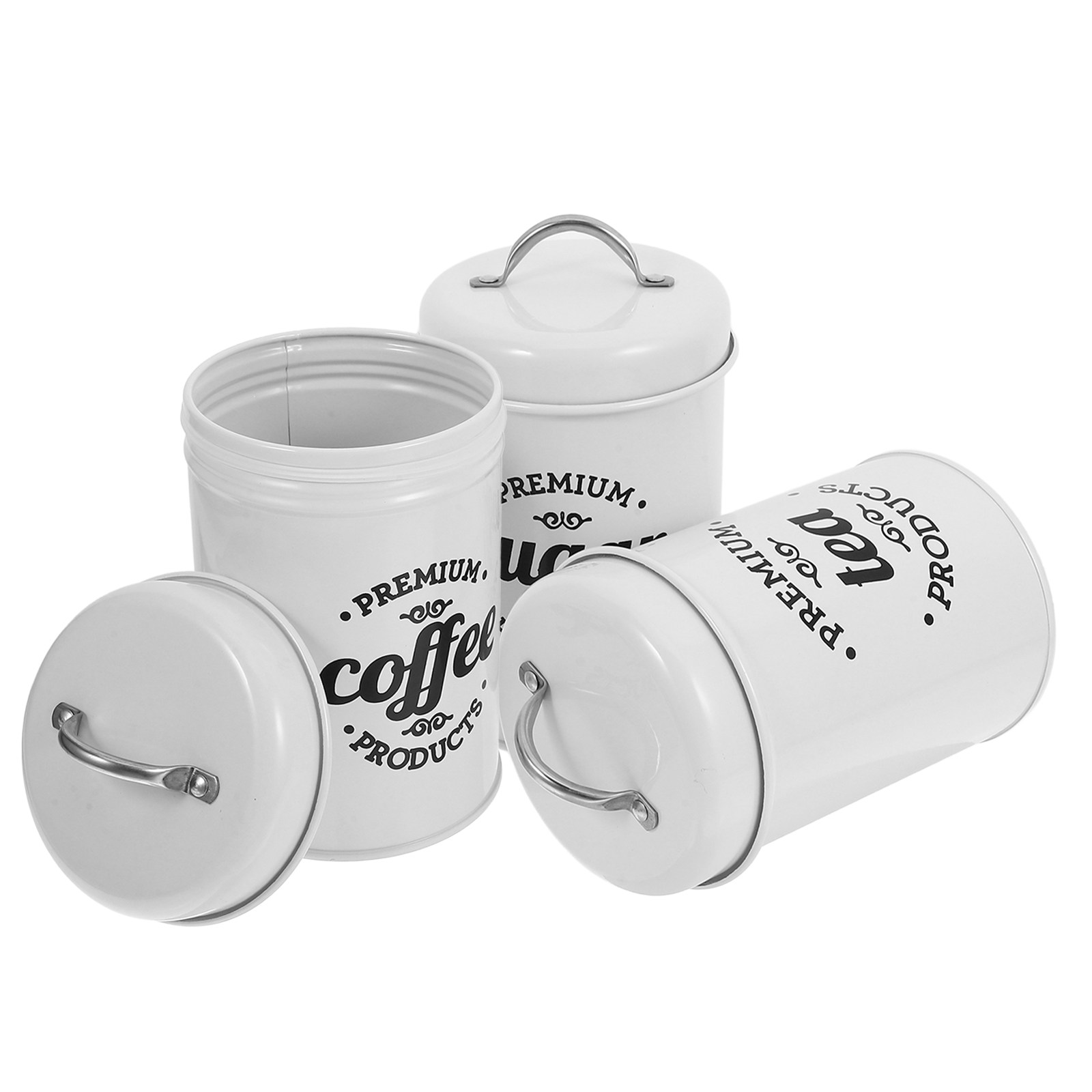 コーヒー、砂糖、スナック、紅茶の保存用密閉金属容器セット キ - Coffee Tea Jars のレビューと価格