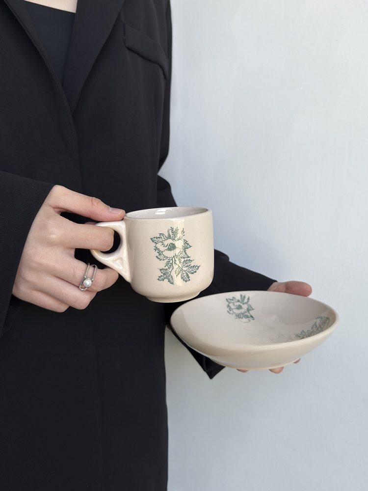 限定版ヴィンテージ春の緑の葉模様セラミックコーヒーカップアフ - Coffee Tea Leaf のレビューと価格