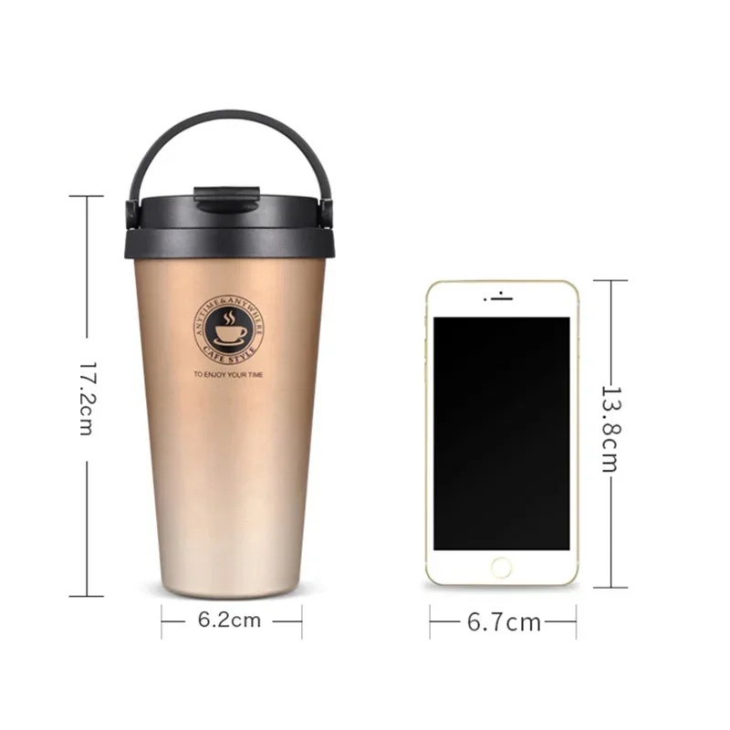 500ml断熱トラベルコーヒーマグ、二重壁真空ステンレス鋼タ - Coffee Tea Exchange のレビューと価格