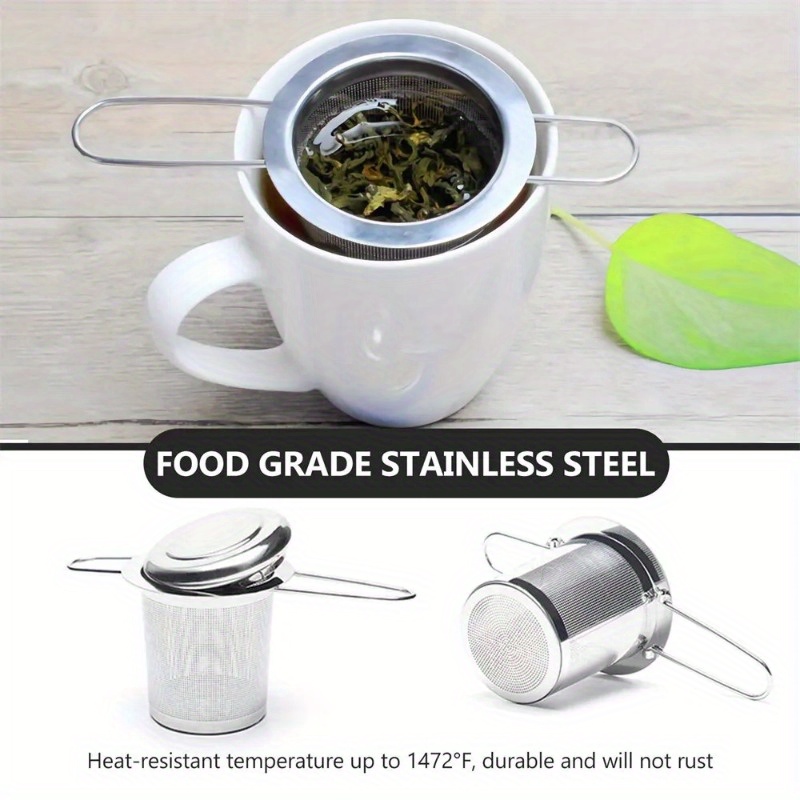 ステンレス製の茶こし、蓋付き、再利用可能なカップストレーナー - Coffee Tea Leaf のレビューと価格