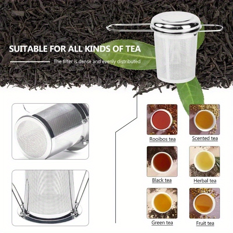 ステンレス製の茶こし、蓋付き、再利用可能なカップストレーナー - Coffee Tea Leaf のレビューと価格