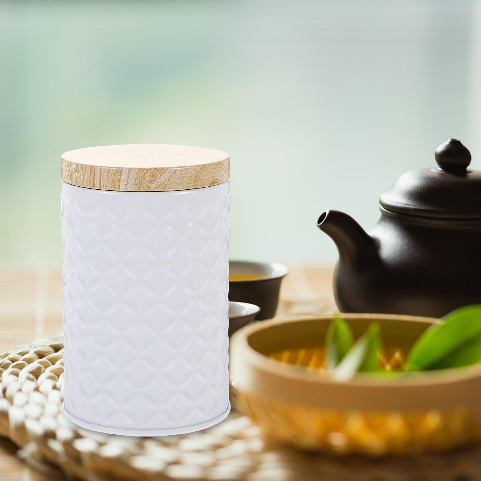 食品グレードのブリキ製保存容器2個セット、漏れ防止蓋付き、ス - Coffee Tea Jars のレビューと価格