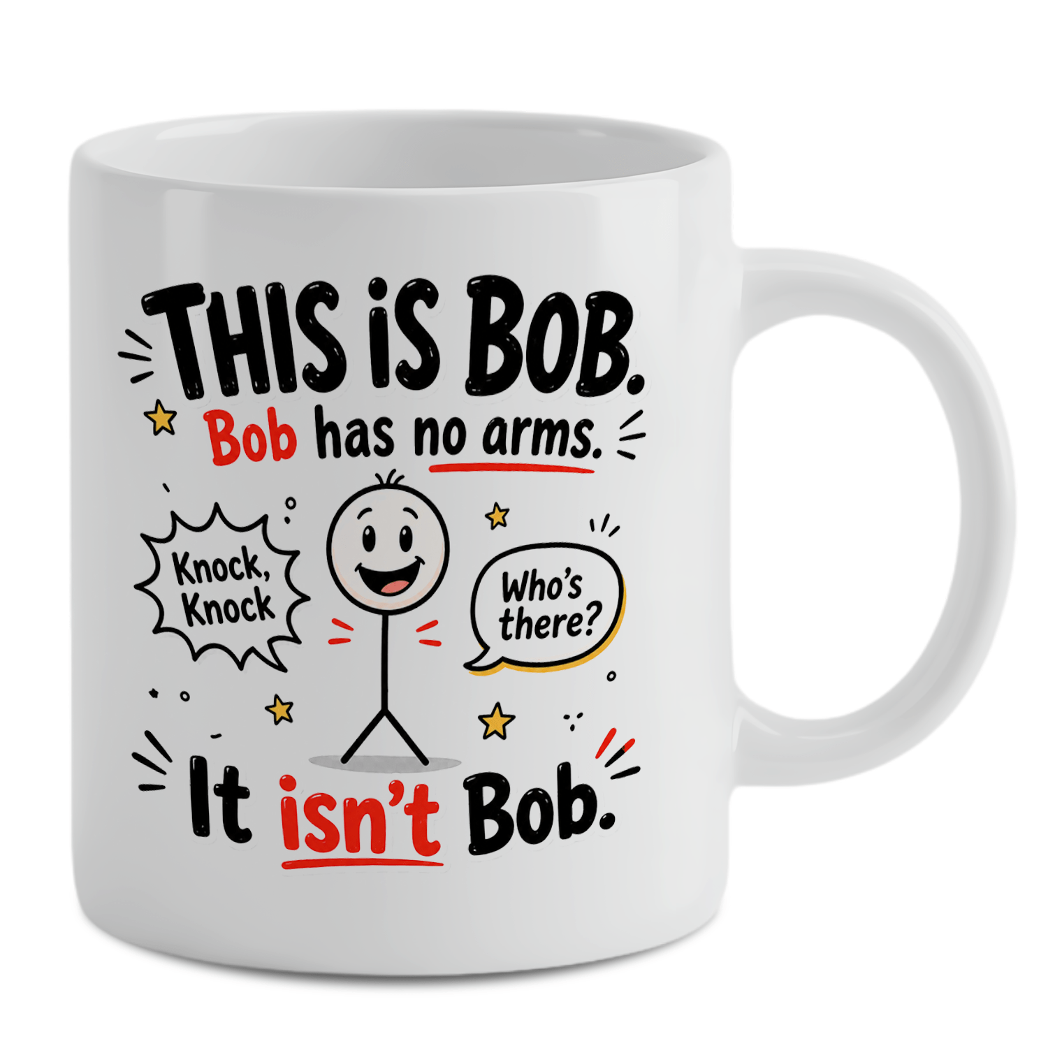面白い白いセラミックコーヒーマグ – 「これはボブだ」ジョー - Coffee Tea Joke のレビューと価格