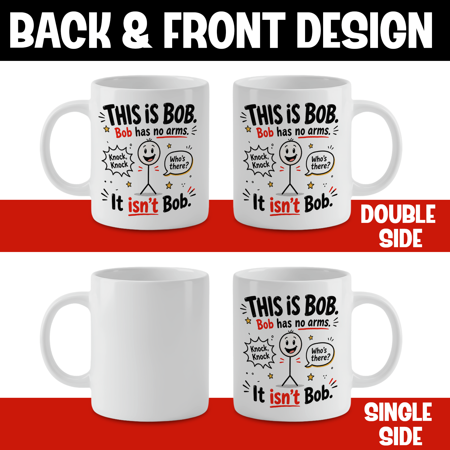 面白い白いセラミックコーヒーマグ – 「これはボブだ」ジョー - Coffee Tea Joke のレビューと価格