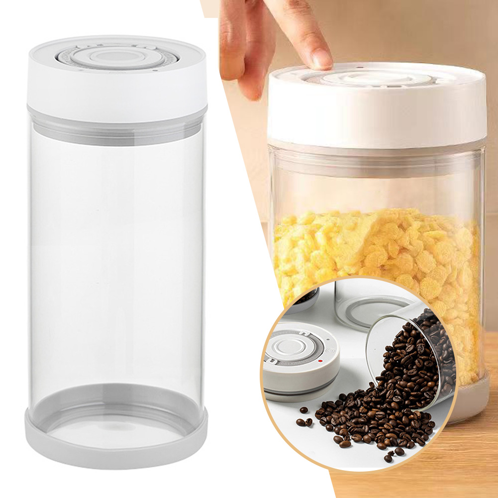 キッチン防湿ガラスコーヒー豆ジャー自動インテリジェント真空保 - Coffee Tea Jars のレビューと価格