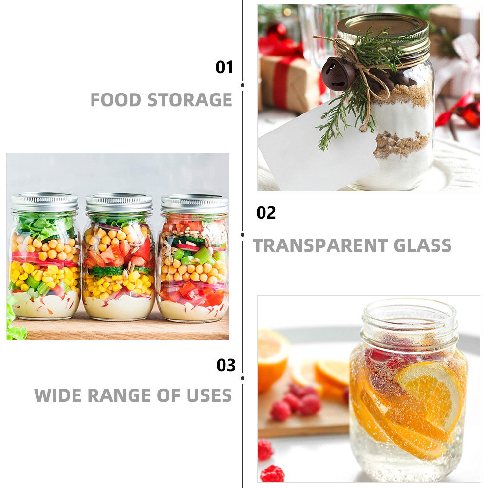 6個入り透明丸型ガラス瓶、気密蓋付き、食品保存用、コーヒー、 - Coffee Tea Jars のレビューと価格