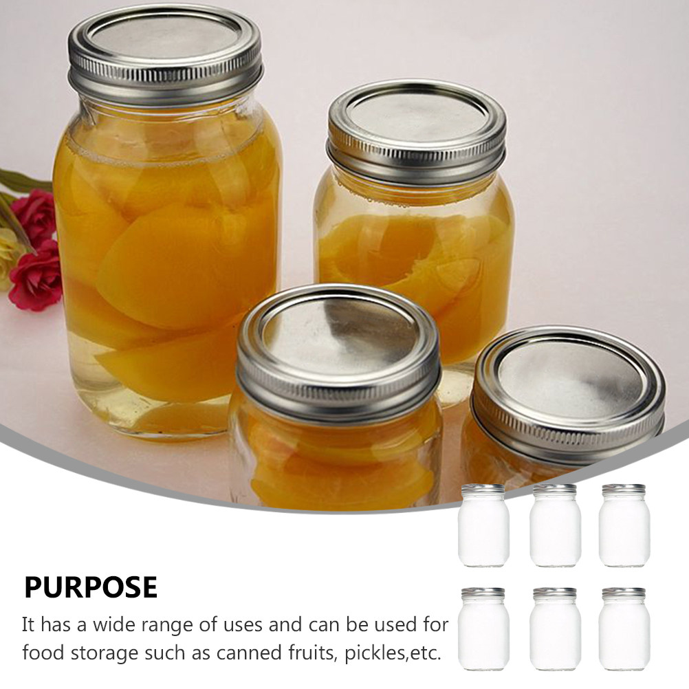 6個入り透明丸型ガラス瓶、気密蓋付き、食品保存用、コーヒー、 - Coffee Tea Jars のレビューと価格