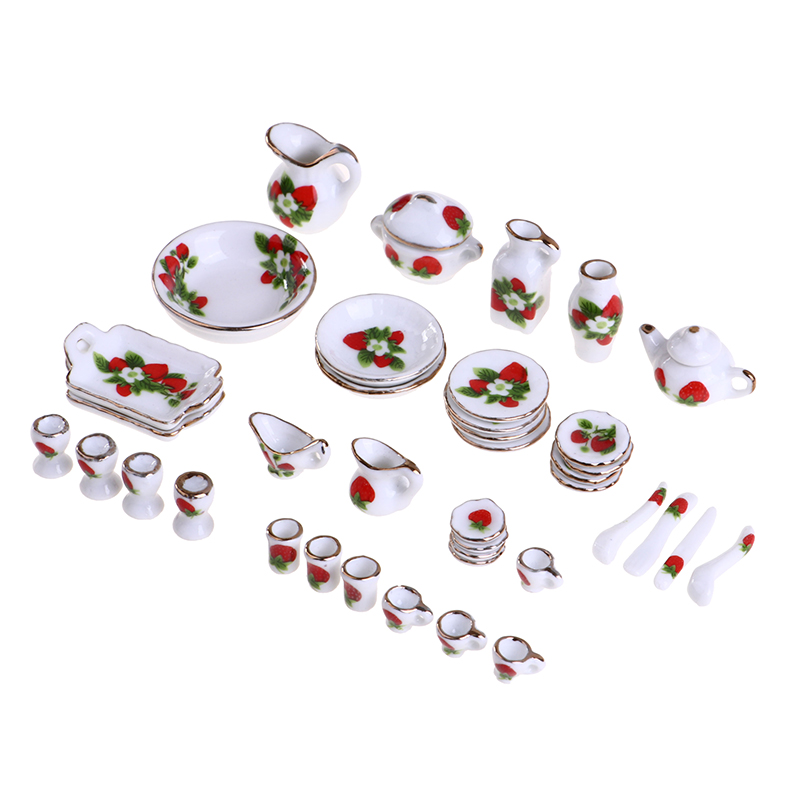 1セット1:12ミニチュアドールハウス花パッテン磁器コーヒー - Coffee Tea House のレビューと価格
