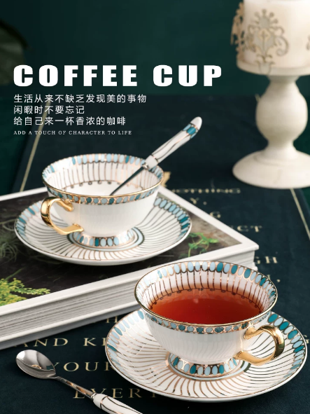 エレガントなボーンチャイナのティーカップ＆ソーサーセット、プ - Coffee Tea English のレビューと価格