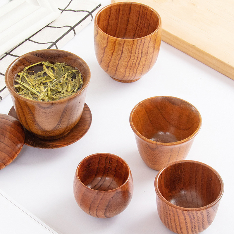 ハンドル付きの大きな木製ベリーカップ,和風,牛乳,水,コーヒ - Coffee Plus Tea のレビューと価格