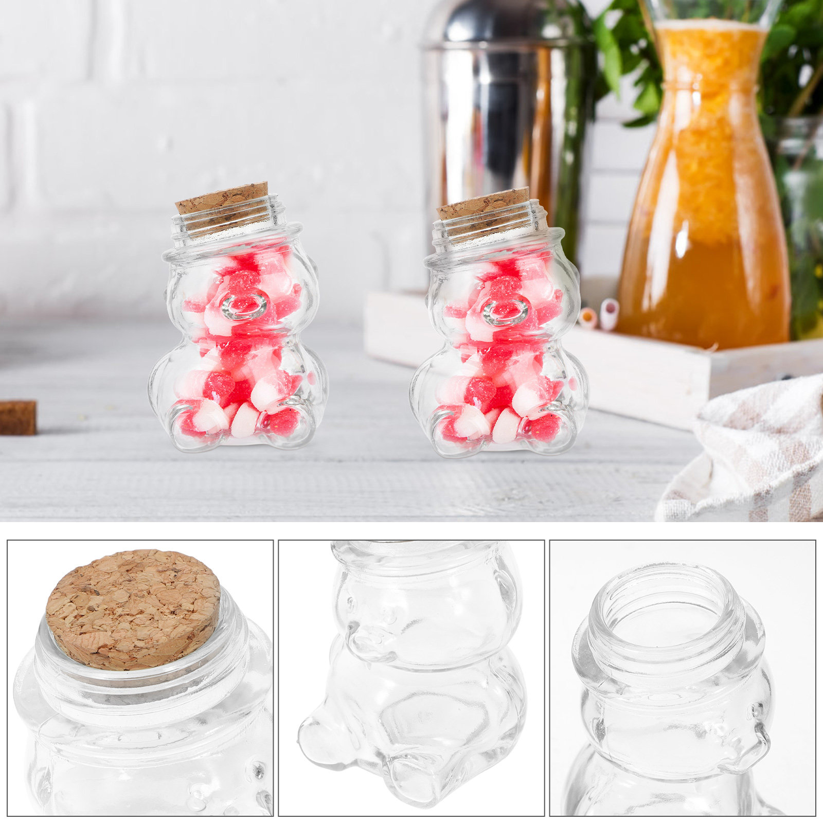4個入りガラスキャンディジャーセット 透明な気密食品保存容器 - Coffee Tea Jars のレビューと価格