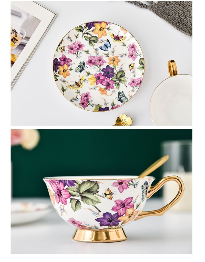 斬新で美しいコーヒーカップ＆ソーサー・スプーンセット、ボーン - Coffee Tea English のレビューと価格