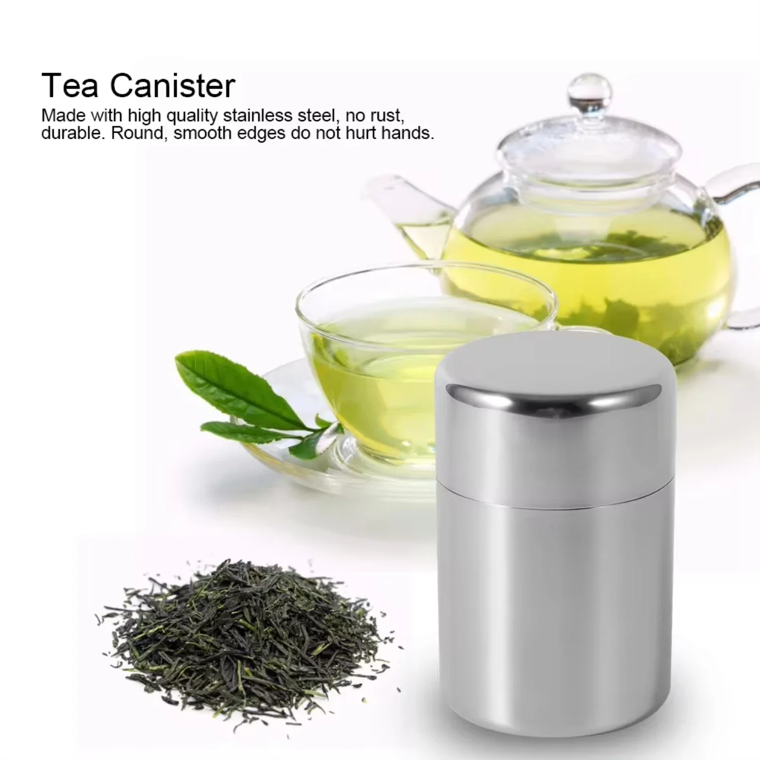 ステンレス製茶葉缶キャニスター容器 家庭用キッチンキャニスタ - Coffee Tea Leaf のレビューと価格