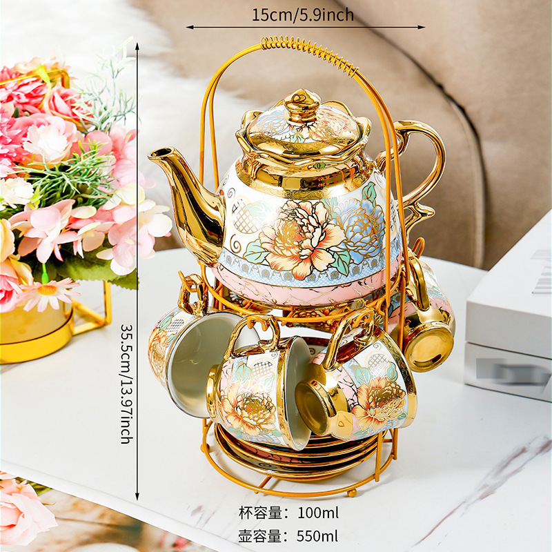 14点セット 家庭用 ヨーロッパ風ティーセット 陶磁器 コー - Coffee Tea English のレビューと価格