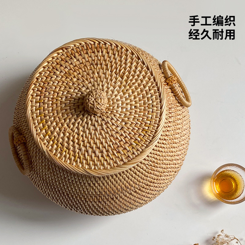 ベトナム純粋な手作り秋籐織りラウンドコーヒーテーブルデスクト - Coffee Tea Vietnam のレビューと価格
